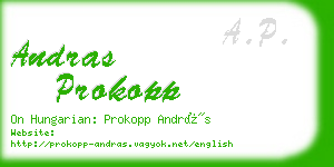 andras prokopp business card